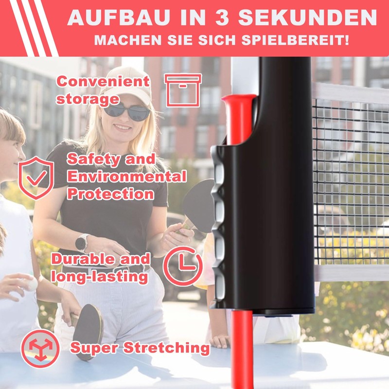 Weploda Table Tennis Net, Extendable Portable Table Tennis Net, Adjustable