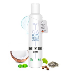 HEALTHY.LIFE VIENNA Active Refresh Shampoo 200 ml with Caffeine & Green Tea - Strengthens, Refreshes, Nourishes & Invigorates Hair - Moisturising - Hair Care for Men and Women - For All Hair Types