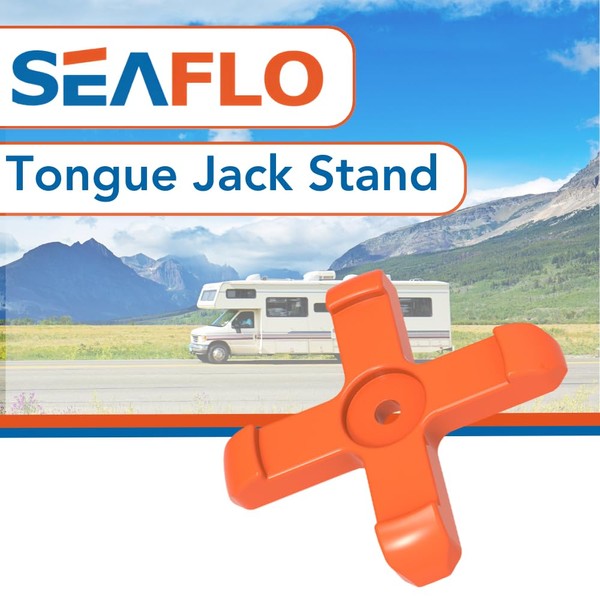 SEAFLO RV Tongue Jack Stand (1-Pack) - Distributes Your Trailer Weight Evenly - Compatible with 2” inch to 6” inch Diameter Tongue Jacks