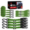 Jack Boss Ratchet Tie Down Straps Set,1500 lbs Break Strength,