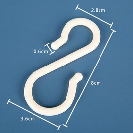 Kisstta Pack of 16, S Hooks, Plastic Hooks, Pink / White, Kitchen Hooks for Wardrobe / Kitchen
