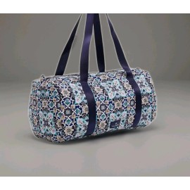 Vera Bradley LU Large Traveler Duffel Lisbon Medallion Cool Bag FREE Lanyar