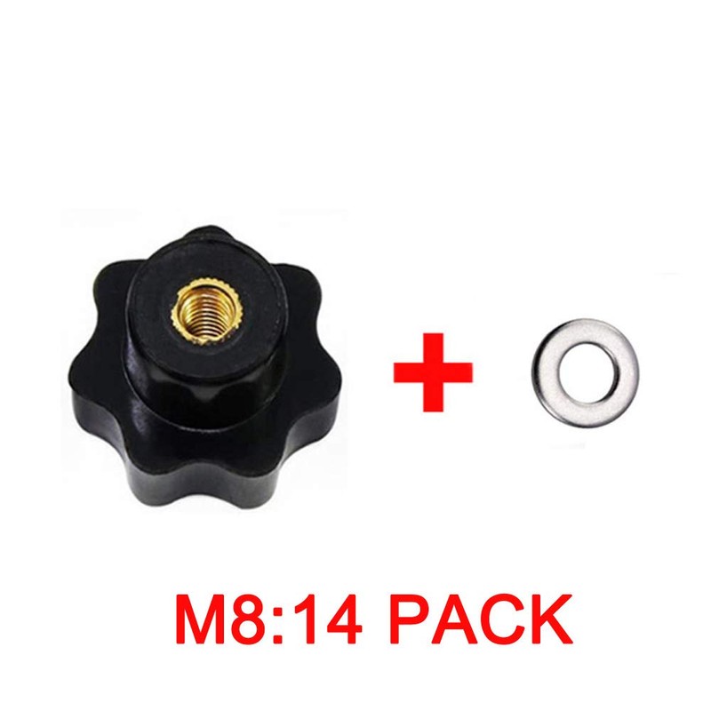 Greluma 14pcs M8 Knurled Thread Clamping Knob, Star Handle, Star