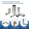 PATIKIL Air Line Fittings, 1/6" Elbow Nickel-Plated Brass Push to