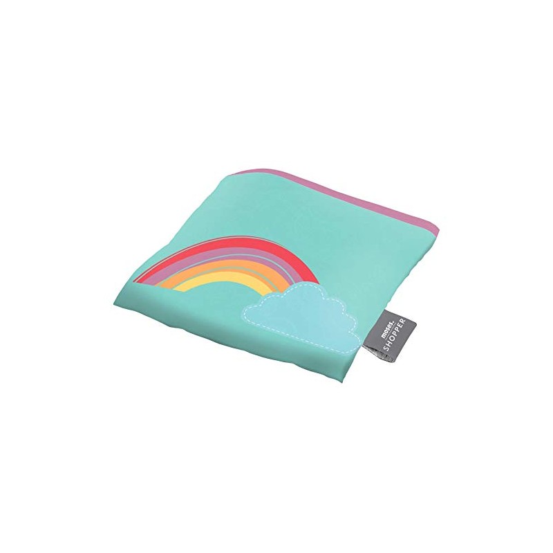 moses Shopper Rainbow Foldable Shopping Bag, Eco-Friendly, Reusable, Polyester, Mint