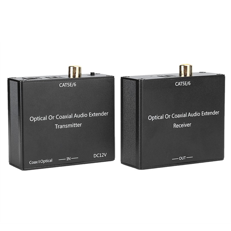 Digital Audio Extender Coaxial and Optical Fiber Converter for Cat5e/6