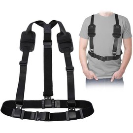 SYDYAM Body Camera Chest Mount, Dual Shoulder Vest for Body Camera, Body Camera Harness with Adjustable Size Support Max 1.3m/3.9ft Chest Size