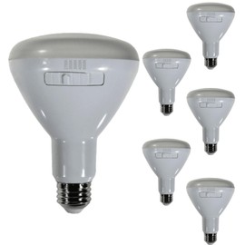 Diodesy- BR30 LED Flood Light Bulb 8W 800 Lumen E26 Medium Base 27K/30K/35K/40K/50K Color Selectable for Interior Home Decor Kitchen Recessed Can 120V 100° Beam Angle Dimmable White Finish Pack of 6