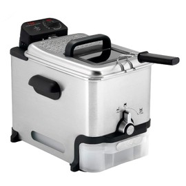 T-fal 3.5L Stainless Steel Deep Fryer with Basket for Home Use, 1700W, Deep Fryer with Oil Filtration, Temp Control, Digital Timer