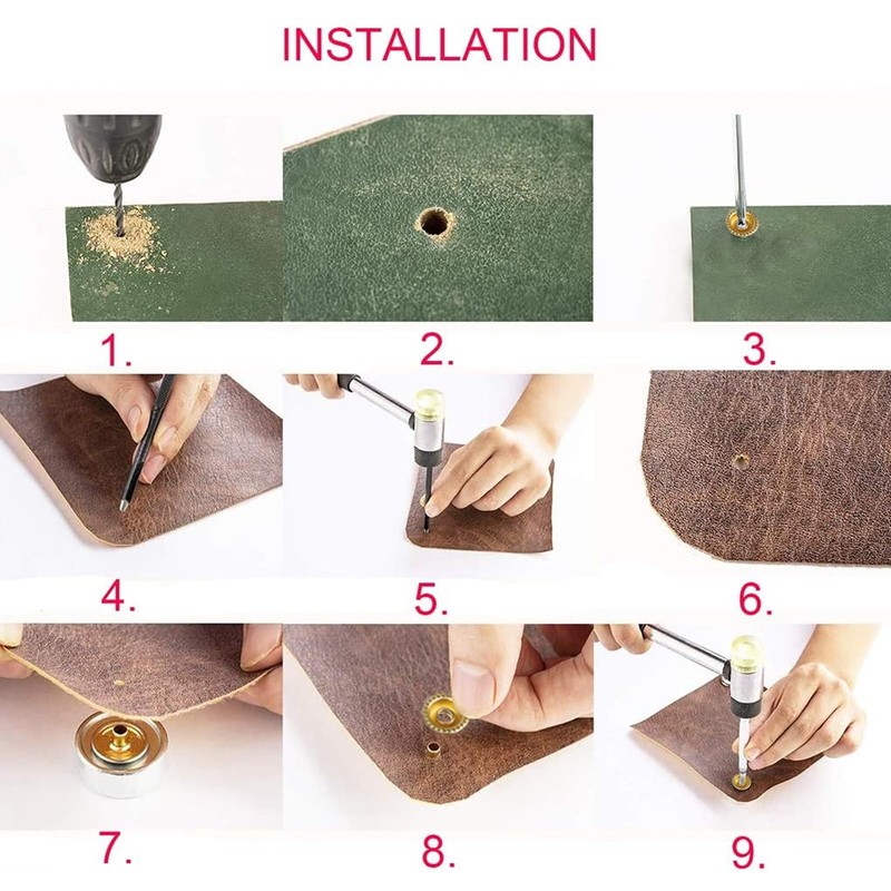 Luabue Press Stud Set Metal Press Studs Clothing Snaps Button