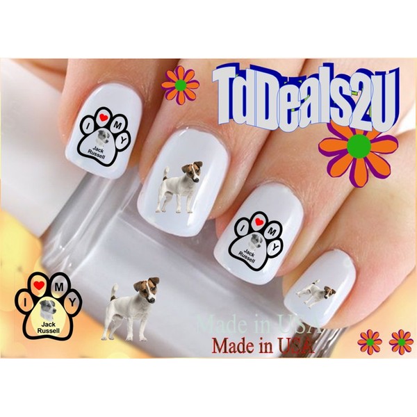 Dog Breed - Jack Russell Terrier I Love Nail Decals - WaterSlide Nail Art Decals - Highest Quality! Made in USA