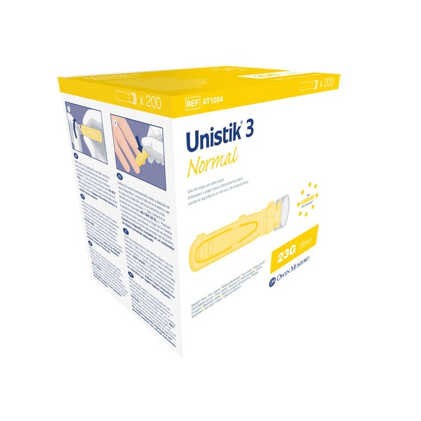 Unistik 3 Extra Safety Lancets, 21G X 2.0mm, 200 Count