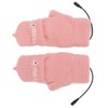 USB Heating Winter Gloves Cotton Knit Washable Women USB Fingerless