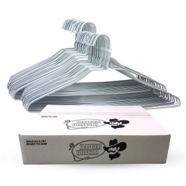 Wire Hangers in Bulk - 100 White Metal Hangers - 18 Inch Thin Standard Dry Cleaner Coated Steel
