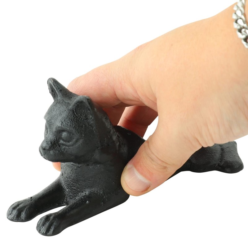 Woodside Heavy Duty Cast Iron Decorative Cat Door Wedge Stop,
