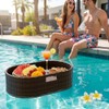 Devoko Floating Pool Tray Large PE Rattan Pool Serving Bar,