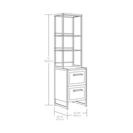Pemberly Row Contemporary Engineered Wood/Metal File Tower in Barrel Oak