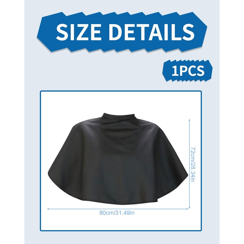 KGDUYC Black Makeup Cape, Waterproof Short Blouse for Beauty Salons,