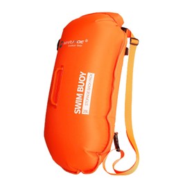 willceal 28L Swim Buoy Dry Bag, Inflatable Tow Float and Watertight Dry Bag,Swim Buoy for Water Sports, Open Water Swimmers, Triathletes, Kayakers and Snorkelers(Orange)