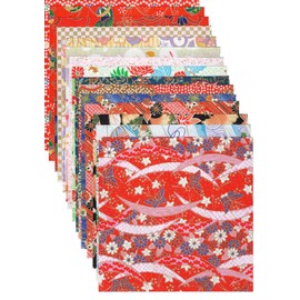 Chiyogami Yuzen Washi, 5.9 x 5.9 inches (15 x 15 cm), 100 Patterns, 100 Sheets Per Pack