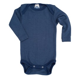 Cosilana, Baby Bodysuit Long Sleeve, 70% Wool, 30% Silk, navy