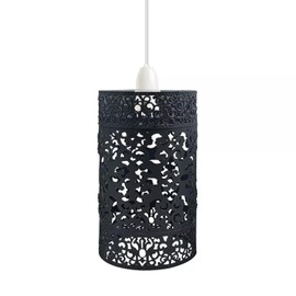 LEDSone Industrial Style Metal Cage Easy Fit Wire cage Lampshade for Indoor Pendant Lights Lights Shade for Dining Room Bedroom Loft Hallway (Black 3)