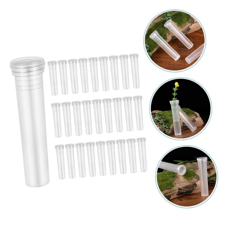 SUPVOX 100Pcs Transparent Hydroponic Flower Vases Desktop Plant Propagation Tubes
