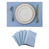 Home Brilliant Blue Placemats for Dining Table, Faux Linen Fabric