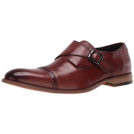 STACY ADAMS Men's Desmond Cap Toe Monk Strap Loafer, Cognac, 16 W US