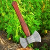 handmade forged Damascus steel double head axe Labrys tomahawk leather