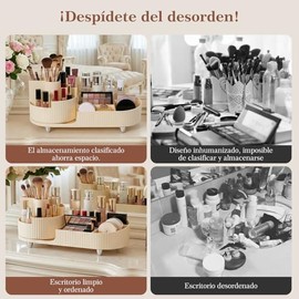 AI-PIKA Organizador de Maquillaje,Porta Brochas de Maquillaje Giratorio360  Organizador Multifuncional de Cosmeticos de Gran Capacidad,...            
