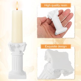 Reallnaive 10 Pcs Roman Pillar Candle Holders Mini Greek Columns Roman Pillar Candle Stands Resin Candlestick Rack Miniature Figurine Base Stigma Decoration for Wedding Christmas Table Decor