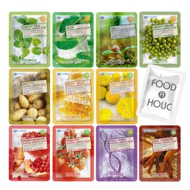 Foodaholic 3D Natural Essence Mask Pack (10 sheets) (Choose 1) / 푸드어홀릭3D 내추럴에센스 마스크팩(10매) 택1