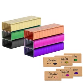 NatSumeBasics Colorful Mini Staples No. 10 Colored Staples for Mini Stapler Refill, 6000 Tiny Staples Smaller Than Standard Staple (6000 Assorted Staples)