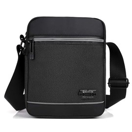 ZAICCI Men Shoulder Bag Waterproof Pouch Bag Small Sling Bag Lightweight Messenger for Phones Wallet Keys (Black, Mini)