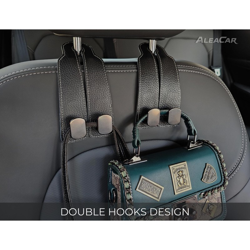 ALEACAR 2 Pack Car Hooks for Headrest, Car Seat Back