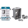 Hubbell-Bell PSB37550GY Single-Gang Weatherproof 1/2-Inch or 3/4-Inch Outlets, Gray Finish