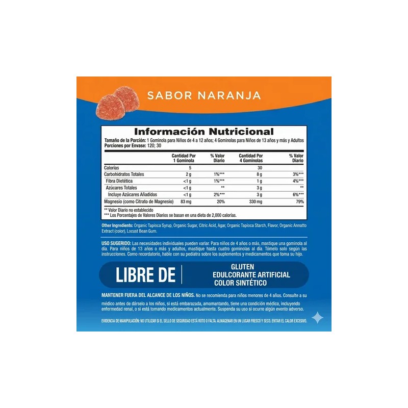 Citrato Magnesio Calm 120 Gomitas Natural Vitality