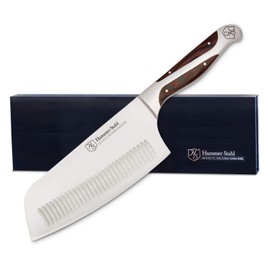 Hammer Stahl 7-Inch Vegetable Cleaver | Professional Quality | Ergonomic Quad-Tang Pakkawood Handle | German Forged High Carbon Stainless Steel