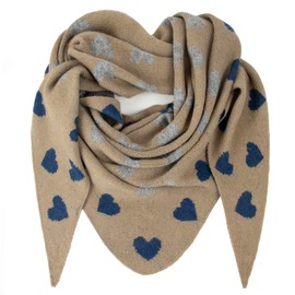 Gloop Women's Scarf XXL Knitted Triangle Scarf Knitting Pattern Neckerchief Triangular Scarf for Women without Scratching on Skin 188 x 120 cm, 02681a6 Brown