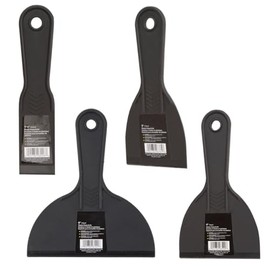 Edward Tools Plastic Knife Set - 4 Piece Heavy Duty Putty Knife Set includes 1 1/2” Putty Knife, 3”,4” Spreader Knives, 6” Taping Knife - Double Strength Plastic - Reusable Easy Clean Tools