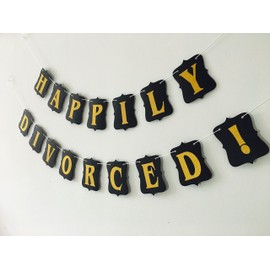 [USA-SALES] Happily Divorced Banner, Divorced Party Decorations, by USA-SALES Seller