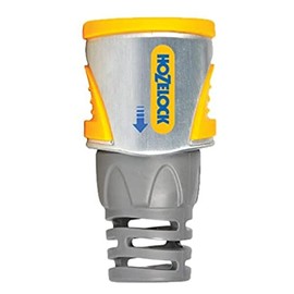HOZELOCK - Hose Connector Pro ø 12.5mm - 15mm (1/2"- 5/8") Soft Touch: Watertight, Non-slip, Good Hose Grip, Robust Metal Housing, Flexible, Tough: Silver [2030P0000]