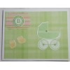 "Handmade" Stampin Up! Handmade card Welcome Baby Buggy Green Socks