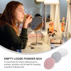 FOMIYES 3 Uds Caja De Polvo Con Cara De Espejo Esponja Para Maquillaje Contenedor De Polvo Corrector Caja De Hojaldre De Polvo Suelto Esponja De Maqui