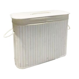 Bamboo Toilet Paper Basket, 8 Gallons (30L), Sturdy Bathroom Storage with Lid, Toilet Paper Organizer Basket for Kitchen, Toilet Paper Holder with Storage, Brown