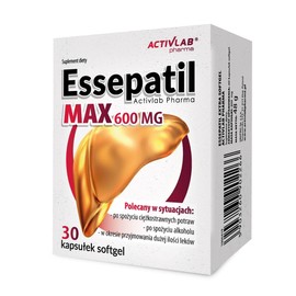 Essepatil EXTRA MAX 600 mg Softgel 30 Kapseln – Hohe Dosis Sojalecithin, Leberpflege, Leberregeneration, Detox, Unterstützung gesunde Leber, Activlab Pharma