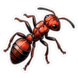 Ant Sticker 4 Inch Insect Tiny Bug Ant Lover Macro Photography - Waterproof Animal Vinyl Decal for Laptop Water Bottle Car Tumbler - Durable Aesthetic Long-Lasting Stickers for Adults ID44990