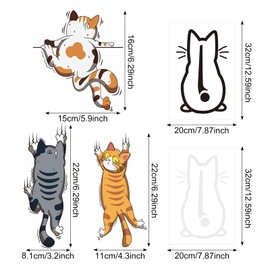 Funny Climbing Cats Car Sticker - Waterproof Cartoon Animal Cat Sticker for Car, Windscreen Wiper, Cute PVC Cat Sticker