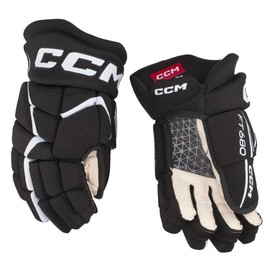 CCM Jetspeed FT680 Ice Hockey Gloves, Senior (Black/White, Size: 13)